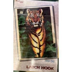 WonderArt Caron Jungle Tiger - Latch Hook Crochet Kit 34" x 50" Sealed New